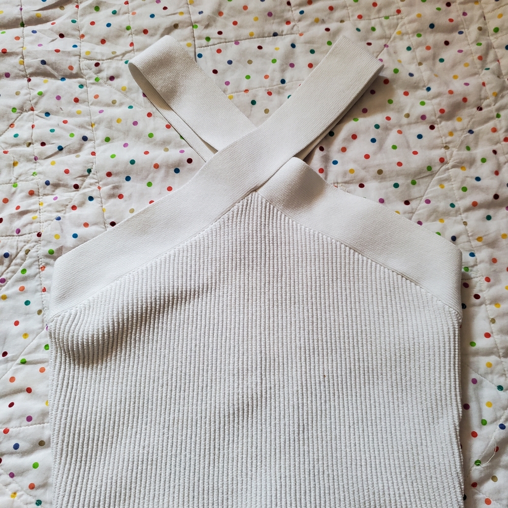 Quince Cropped Halter Ribbed Knit Tank - Picture 2 of 8